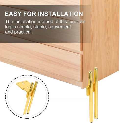 2 Sets Luxshiny Metal Furniture Legs Height Sofa Cabinet Support Sturdy Replacement Feet for Desks Wardrobes Tv Stands