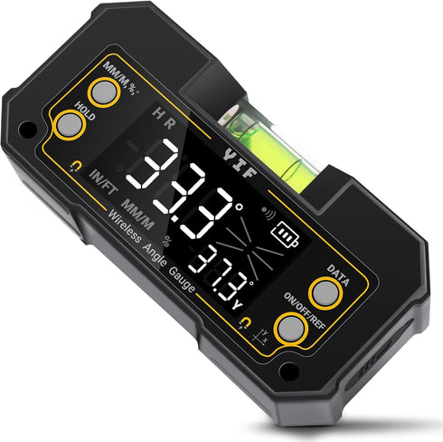 YIF Wireless Digital Angle Finder Tool, Dual Axis, Magnetic Angle Finder with Clear Display for Absolute Measurement