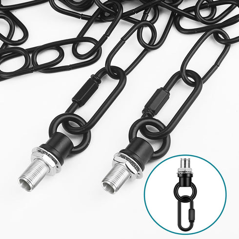 15 66 garini Feet Industrial Black Light Fixture Chain, Adjustable Metal Pendant Chandelier Chain Extension