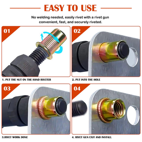 Ktehloy 470Pcs Set 6-32 8-32 10-24 1/4"-20 5/16"-18 3/8"-16 M3 M4 M5 M6 M8 M10 Rivet Nut Kit, SAE & Metric UNC Rivet