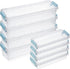 Gueevin 8 Pcs Plastic Pencil Case Stackable Clear Pencil Box with Latching