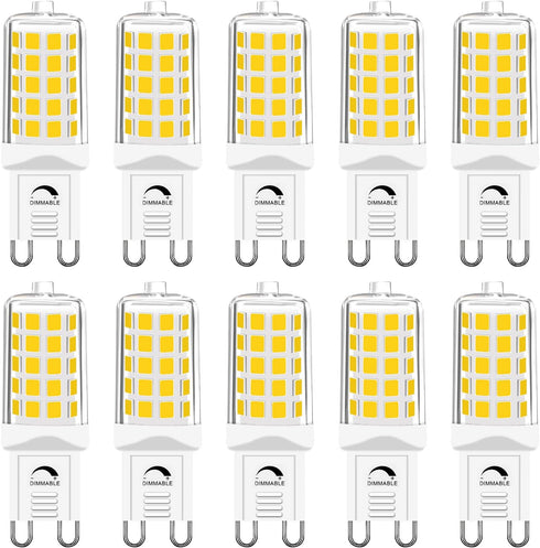 10 Pack G9 LED Bulb Dimmable, 40 Watt Equivalent, 4W 4000K Neutral White, Ceramic Bi-pin G9 Base