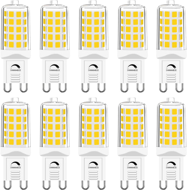 10 Pack G9 LED Bulb Dimmable, 40 Watt Equivalent, 4W 4000K Neutral White, Ceramic Bi-pin G9 Base