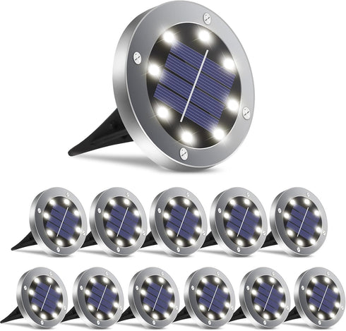 OULONGER 4.6inch Solar Lights Outdoor Waterproof,12Pack Solar Lights for Outside,Solar Garden Lights