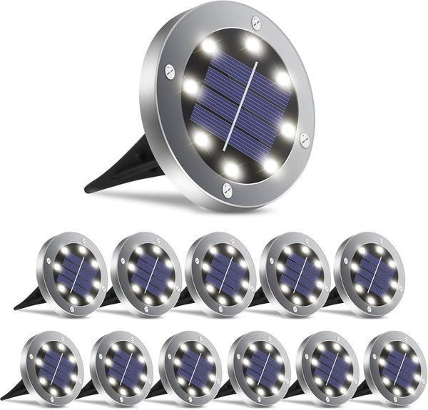 OULONGER 4.6inch Solar Lights Outdoor Waterproof,12Pack Solar Lights for Outside,Solar Garden Lights
