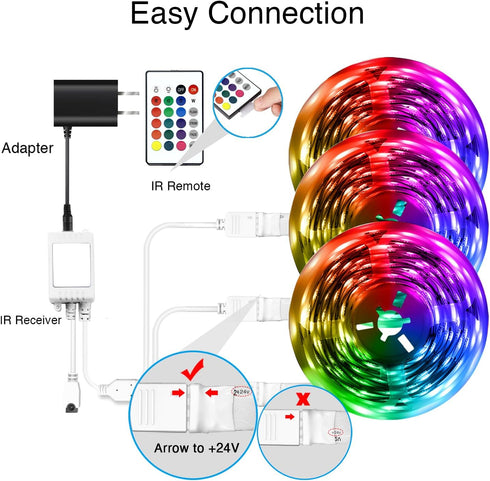 300 (3 DAYBETTER LED Strip Lights ft, Smart Light with App Remote Control, RGB LED Lights for Bedroom, Music Sync Color