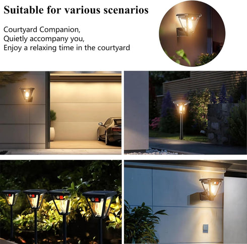 Outdoor,3 3 Shed2 Pack Solar Wall Lights Modes Dusk to Dawn Motion Sensor Lights Waterproof, Motion Sensor Solar Porch