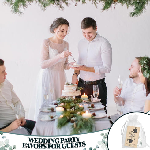 ReliThick 100 Sets Wedding Favors Bulk - 100 Kraft Paper Envelopes, 100 Thank You Cards, 100 Organza Bags (No Tea)