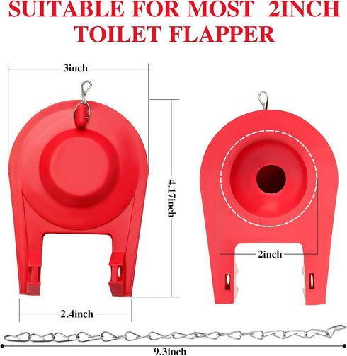 Peryiter Toilet Flapper Replacement Kit, Universal Toilet Plug Flapper with Stainless Chain for 2 Inch Flush Valves (6