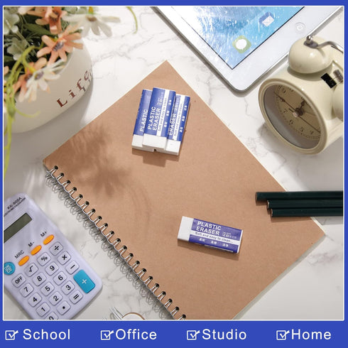 Yahenda 150 Pieces White Erasers Bulk, Large Rubber Erasers for Students and Art Class