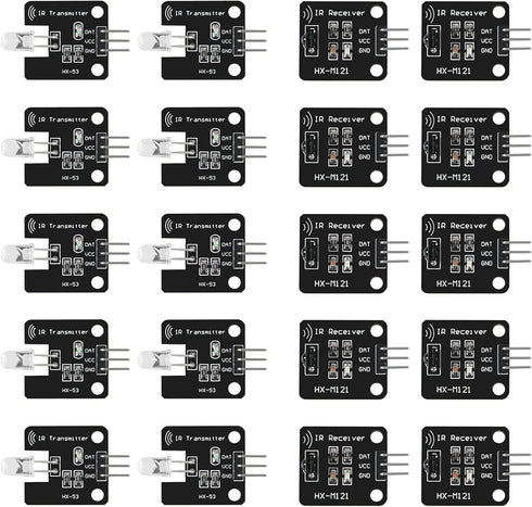 10Pcs Digital 38khz IR Receiver Sensor Module + 10Pcs 38khz IR Transmitter Sensor Module Kit for Electronics
