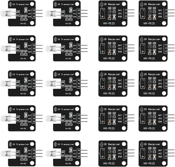 10Pcs Digital 38khz IR Receiver Sensor Module + 10Pcs 38khz IR Transmitter Sensor Module Kit for Electronics