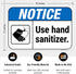 12x18 Inches, 55 Notice Use Hand Sanitizer Sign, mil Thick HDPS (high Density polystyrene), Made in USA