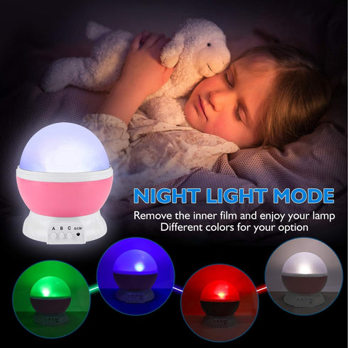 3 4 5 6 7 8 360 4 Bulbs 12 Night Light for Kids, Toys for Year Old Boys Girls, Star Projector Degree Rotation - LED
