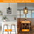 Black Pendant Lights for Kitchen Island, Industrial Farmhouse Pendant Light Fixtures with Seeded Glass Shade