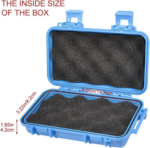 VGEBY Waterproof Box, Shockproof Dry Storage Box with Hard Plastic Protective Grip, Small, Blue