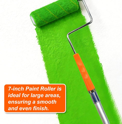 10-Piece (3 7" King Origin Paint Roller Kit with Extension Pole ft), Paint Roller Covers, Roller Frame, Paint Brush