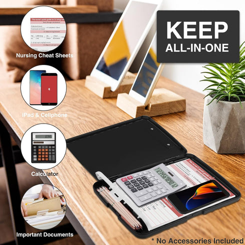 8.5 11 A4 Sooez Clipboard with Storage, Clip Board x with Pen Holder, Plastic Organization Case Box for Letter Legal