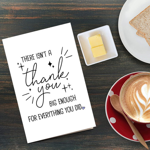 Qiliji Funny Thank You Card, Humor Appreciation Card for Women Men, There Isn't A Thank You Big Enough For Everything