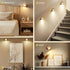 3 3 360Rotate Bedside,Wood-2 Pack Wall Mounted Lamp LED Wall Lights with Rechargeable Battery Operated, Color