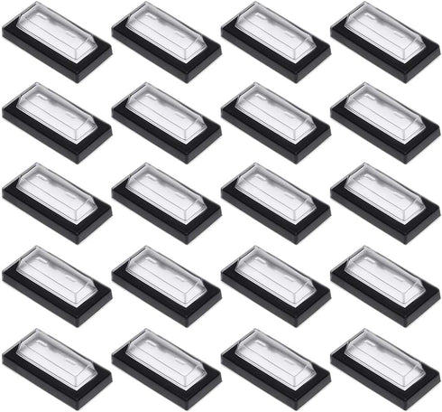 uxcell 20pcs Waterproof Case Switch Covers, Clear Black Rectangle Splash Protector for Boat Rocker Switch