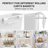 WBKATN 6 Pack 6 6 Rolling Cart Accessories, White Plastic Hanging Cup Holders, Rolling Cart Accessories with Cup Holder
