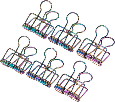 LiQunSweet 10 Pcs 1.26 Inch Colorful Metal Skeleton Frame Hollow Wire Binder Clips Notes Letter Paper Clip Office Supplies by LiQunSweet