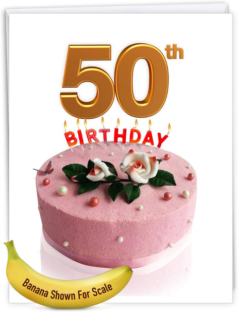 The Best Card Company Jumbo 50th Birthday Greeting Card (8.5 x 11 Inch) - 50 Years Old Celebration