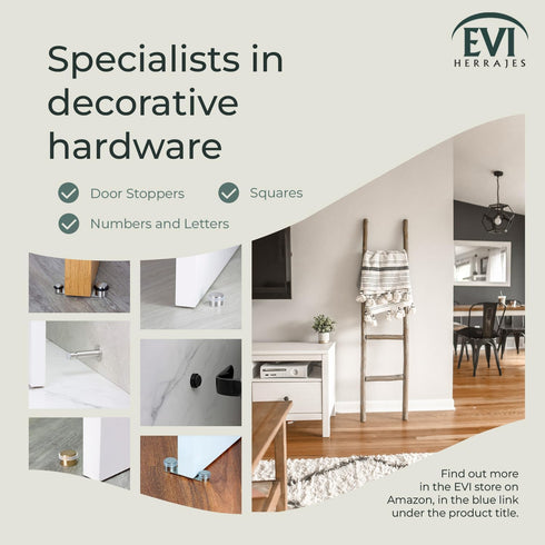 EVI Wall Adhesive Doorstop, 1.1'' X 1.1'', Great Adherence and 100% Functional (Mod. 198/28)