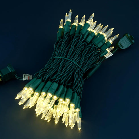 SWEET SHINE 100 33 T5 Warm White One-Piece LED Christmas Lights, ft Green Cord High Waterproof UL Certified Outdoor