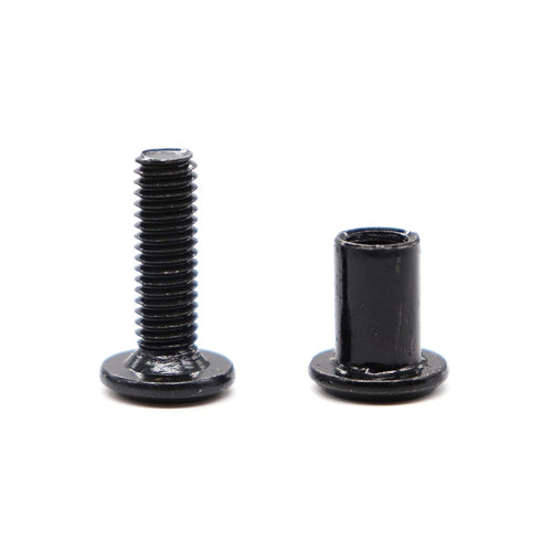 binifiMux 10-Pack Black M6x15mm Hex Socket Cap Bolts and Connecting Cap Nuts Set for Furniture Beds Cupboard