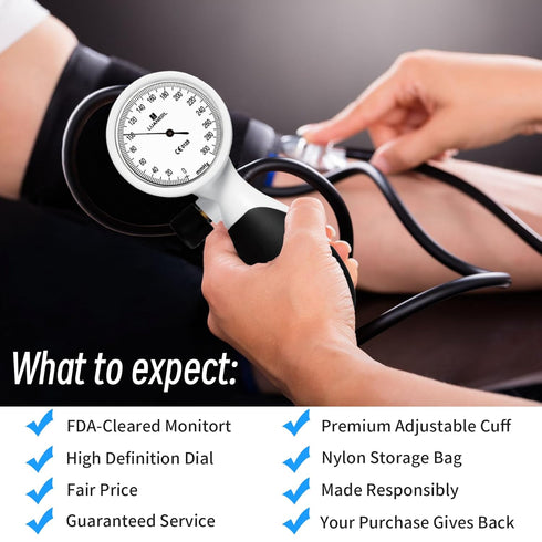 luanerl 9-21 Inches (22-53CM) Bulb, Manual Blood Pressure Cuff Adult (Large/XL)- Aneroid Sphygmomanometer -Extra Large
