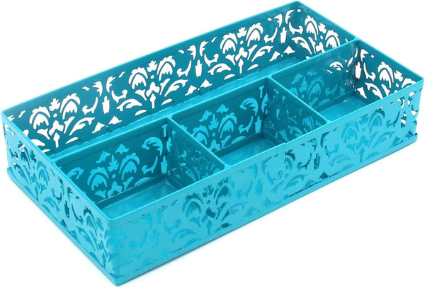 EasyPAG Desk Drawer Organizer, 3 Small Bins and 1 Long Bin, Dark Teal for Office Supplies