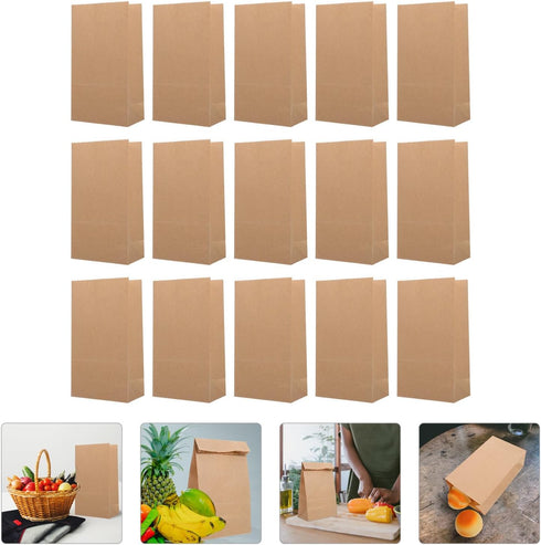 60gsm 100pcs Packaging Abaodam Kraft Paper Bread Bags Small Thin Portable Bakery Treat Bags Multipurpose Household
