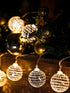 BBTO LED Disco Ball String Light Battery Powered Mirror Balls Ornaments for