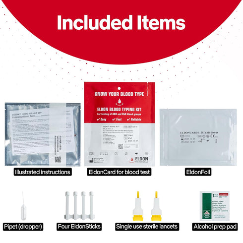 Eldoncard Blood Typing Kit, 3 Test Pack for Accurate Instant Home Testing of Blood Type