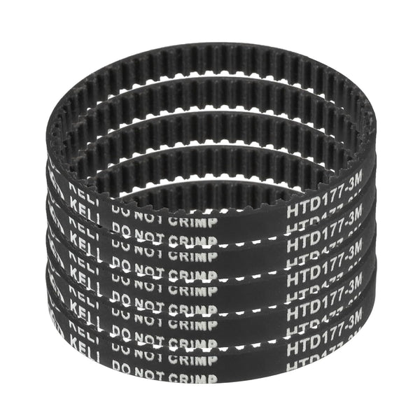 uxcell 5pcs HTD-3M Rubber Timing Belt, 59 Teeth, 177mm Pitch Length x 6mm Width x 2.4mm Height