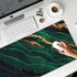 Gaming Mouse Pad, Large Extended Desk Pad with Non-Slip Base for Home Office Gaming Work, Green Marble with Gold