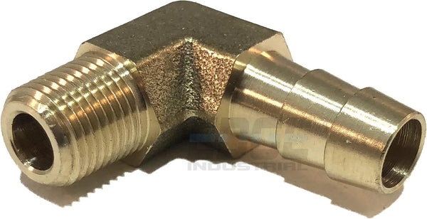 5/16" Hose ID to 1/8" Male NPT MNPT 90 Degree Brass Elbow Fitting for Fuel/AIR/Water/Oil/Gas/WOG
