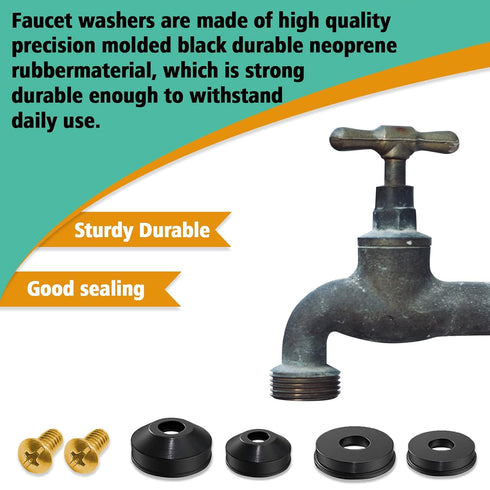 158 Pcs Faucet Rubber Washers and Garden Hose Gasket Assortment Kit for Plumbing and Garden Shower Hose Repair