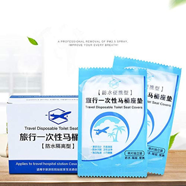 XICHEN - Pocket Size Disposable Plastic Toilet Seat Covers Travel Pack 50PCS 40cmx48cm