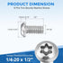 uxcell 10Pcs 1/4-20 1/2" 304 Torx Security Machine Screws, x Stainless Steel Tamper Resistant Button Head Screws Bolt