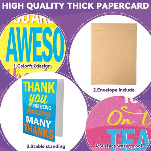6PCS 14 21 Inch Large Thank You Cards Big x Employee Thank You Gifts Giant Gratitude Greeting Cards with Envelopes