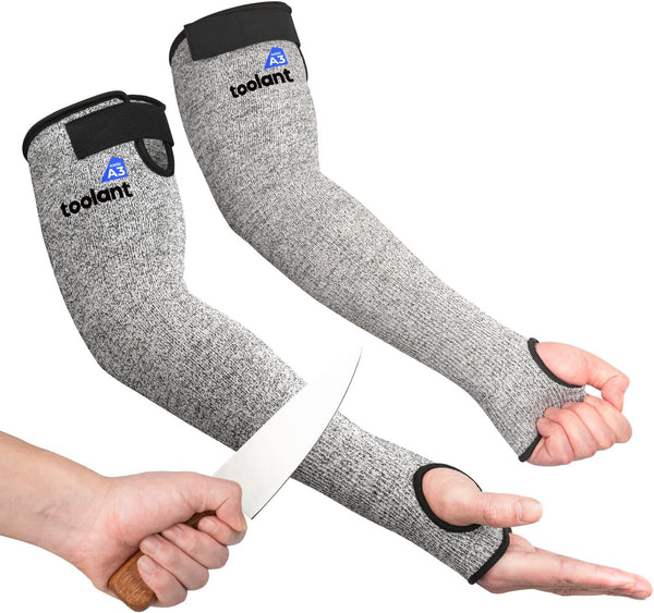 Cut Resistant Farmers Sleeves, Arm Protectors for Thin Skin, Grey, 1 Pair