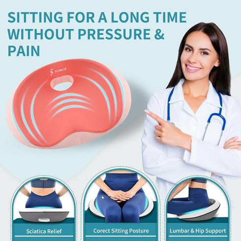 FLORICH Seat Cushion Lumbar Support Pillow for Office Chair, Car Lower Back Support, Ergonomic Desk Chair Pillow