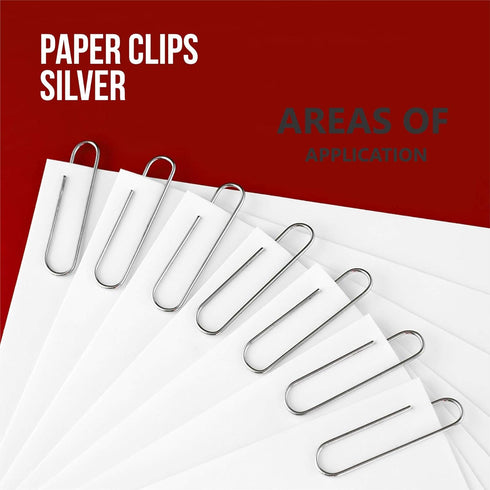 RUBEX 700 Paper Clips, Silver, Assorted Sizes for Office, School, Document Organization