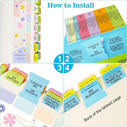 NEC Tabs, 120 Pcs for 2020 National Electrical Code, Color-Coded Laminated Tabs with Stickers