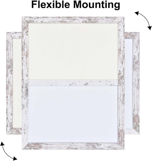 Bulletin Board Whiteboard Combo, Beige Felt Board for Office School Kitchen, White Wood Frame, 13"*17"