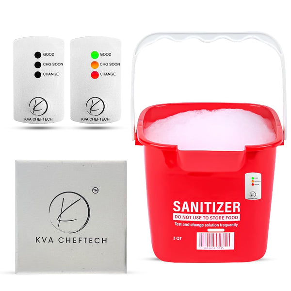 KVA Cheftech Sanitizer Alert - Restaurant and Food Service Sanitizer Pail Warning, Health Inspection