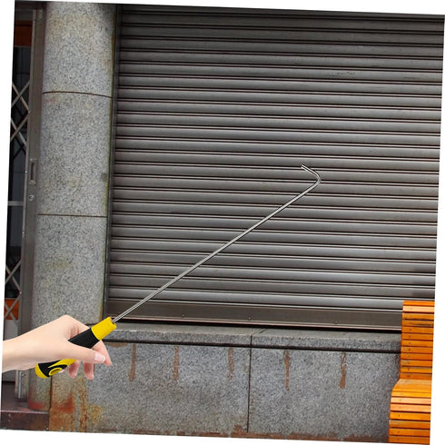 19.7 Inch Commercial Uonlytech Sliding Door Hook Manhole Cover Hook with Rubber Handle Roller Shutter Door Durable Door